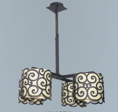 Foto Lámpara de forja artesanal Córdoba modelo espirales cuatro focos