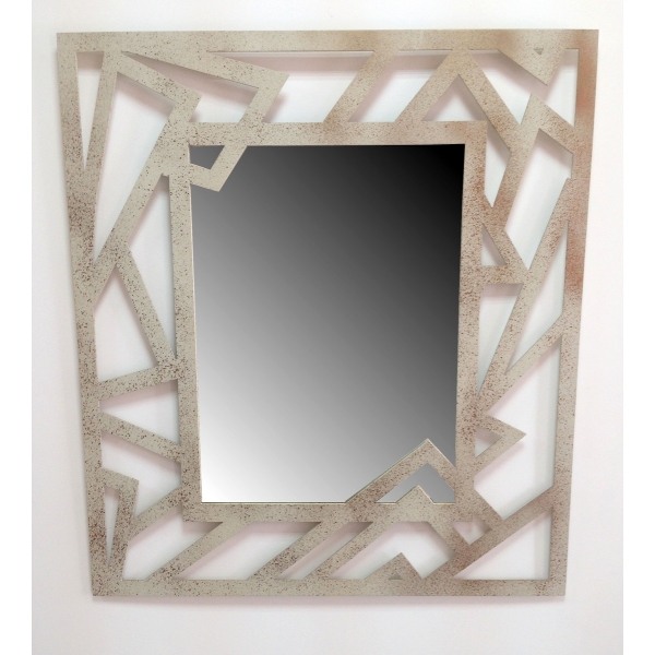 Foto Espejo de forja artesanal Córdoba modelo líneas quebradas