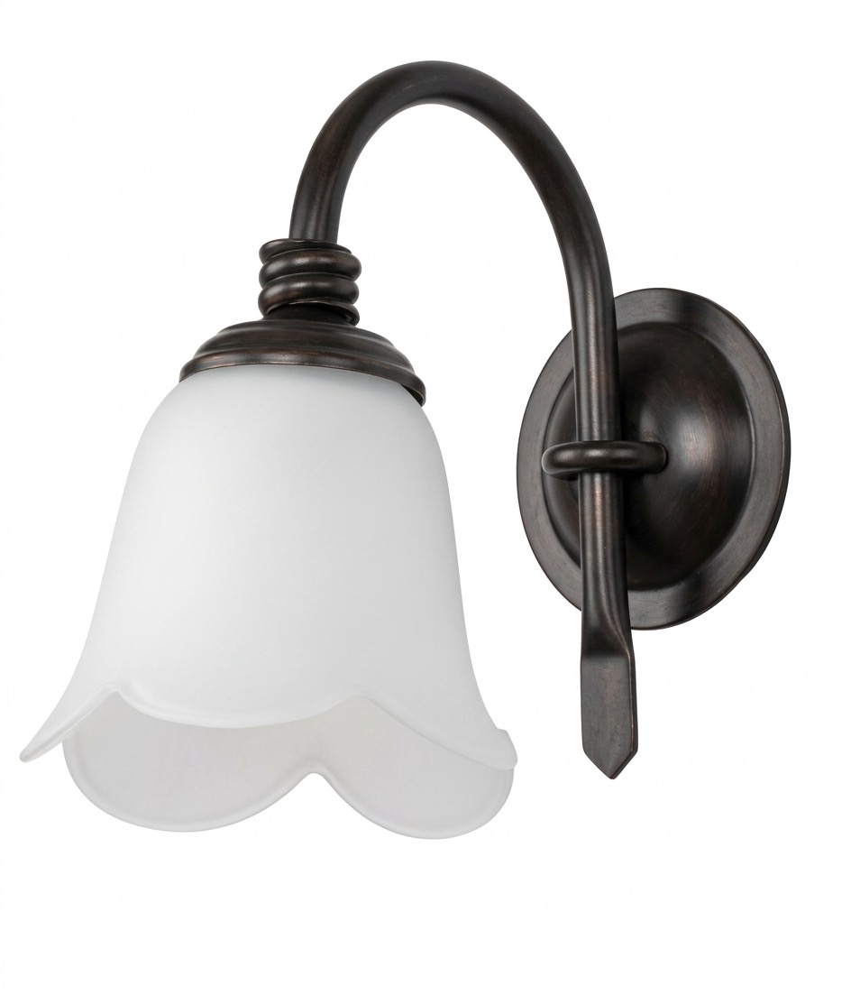 Aplique de forja en cuello de cisne con tulipa (A-373 IL)