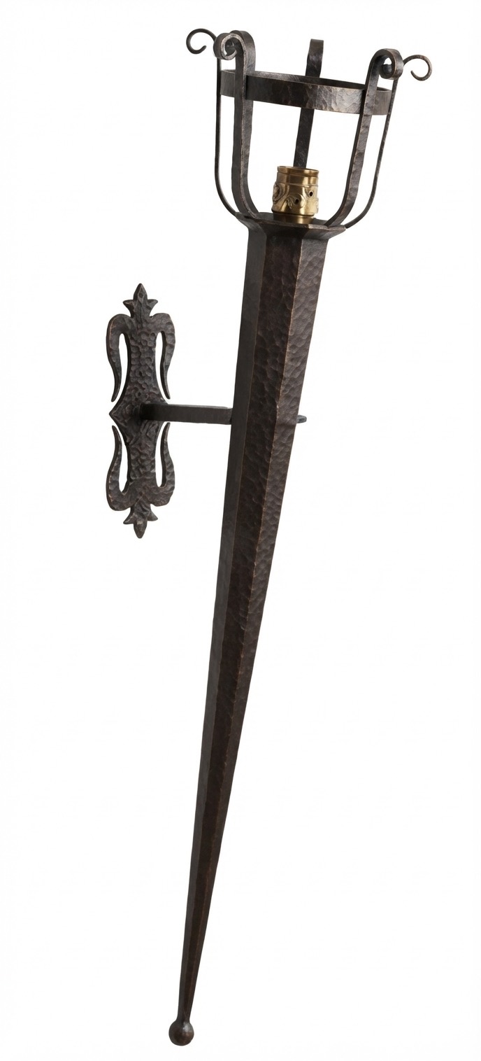 Aplique antorcha de forja alargado (A-626)