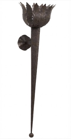 Aplique antorcha de forja con copa de pétalos (A-621)