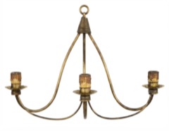 Aplique de forja de tres luces en oro viejo (A-910 3L)