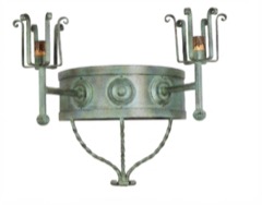 Aplique de forja de dos luces en verde pátina (A-900 2L)