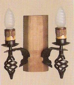 Aplique de forja y teja de dos luces (A-336 2L)