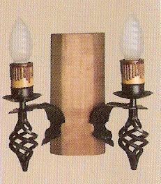 Aplique de forja y teja de dos luces (A-336 2L)