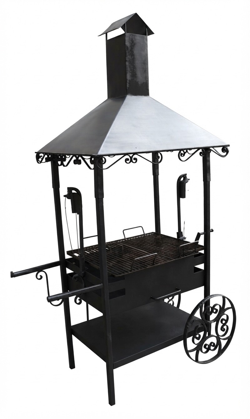 Barbacoa de forja con techo