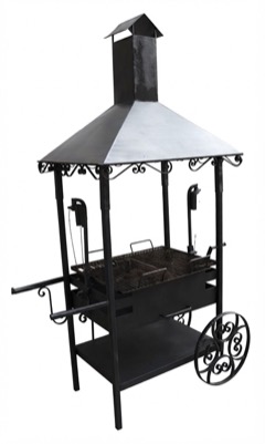 Barbacoa de forja con techo