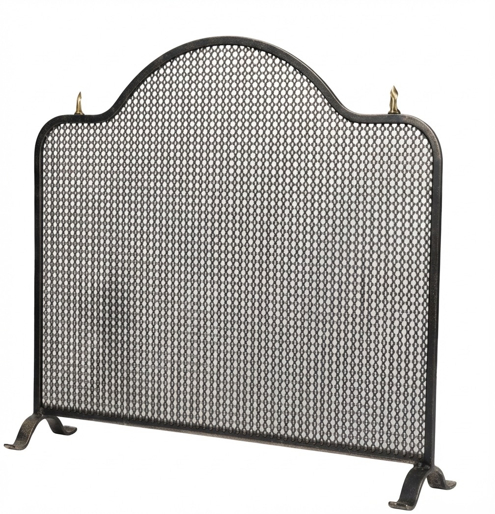 Quitachispas de forja arqueado con malla de rombos (P-342)