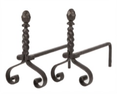 Morillos de forja con piña y astil retorcido (M-304)