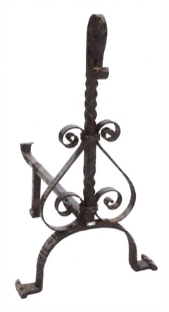 Morillo de forja ornamental con corazón de volutas (V012)