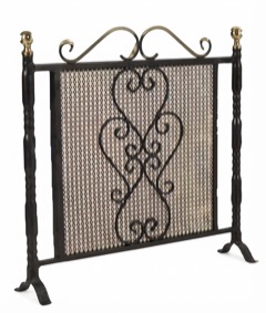 Quitachispas de forja con corazón y bolas doradas (P-313)