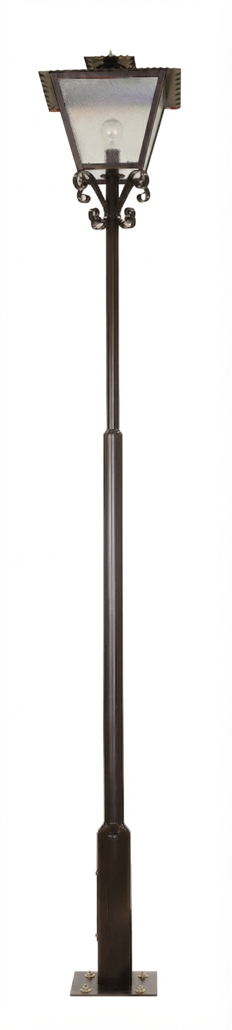 Farola de forja artesanal de un brazo