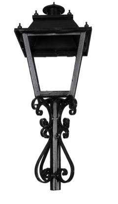 Farol de forja para poste en negro mate (V002)