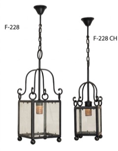 Farol colgante de forja con coronación de campana (F-228)