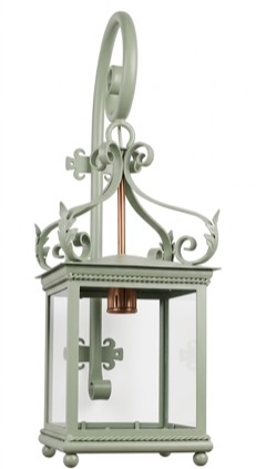 Farol colgante de forja en verde salvia (F-281 PES)