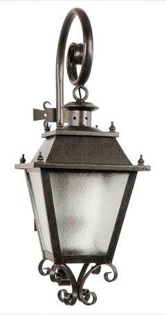 Farol de pared de forja con anilla y cristal martelé (F-265 PES)