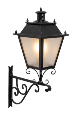 Farol de pared de forja en negro mate (F-265)