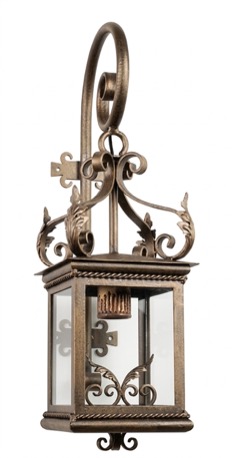 Farol colgante de forja con anilla y cresta de acanto (F-281 PES)