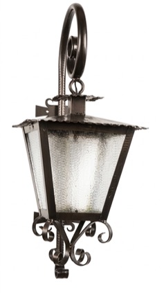 Farol colgante de forja con anilla y cristal martelé (F-210 PES)