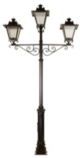 Farola de forja artesanal de tres brazos