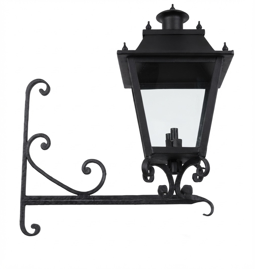 Farol de pared de forja trapezoidal en negro mate (V001)
