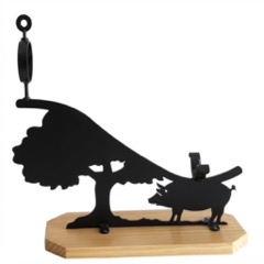 Jamonero artesanal de forja con encina