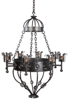 Lámpara de forja de estilo medieval de ocho brazos (A-900 8L)