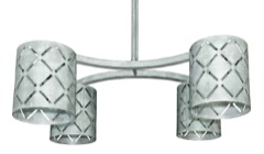 Lámpara de forja artesanal modelo X cuatro focos