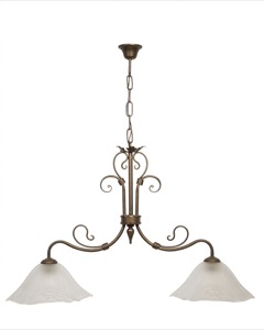 Lámpara colgante de forja con pantallas de cristal (L-567 2L, L-567 3L)