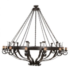 Lámpara de forja tipo corona de doce brazos (L-113 12L)