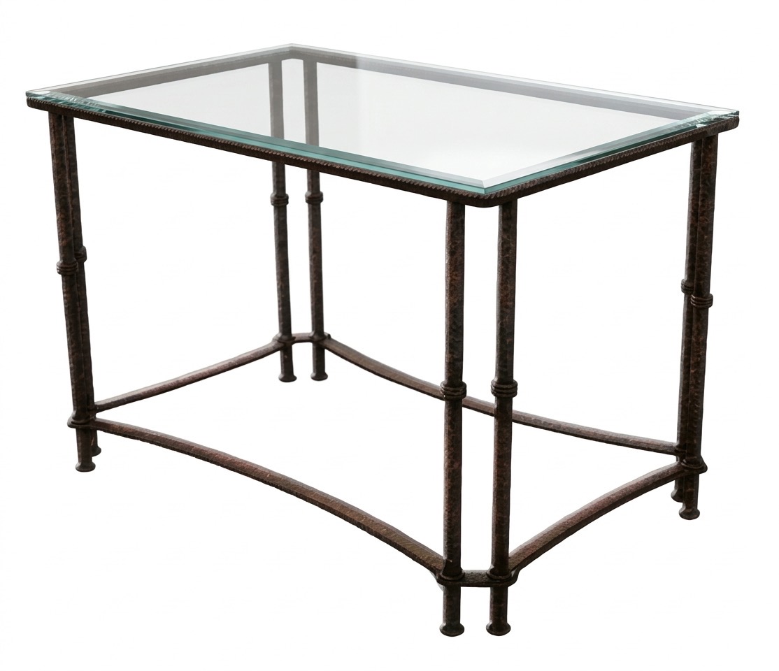 Mesa de forja de ocho patas con doble altura y soporte