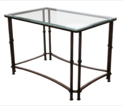 Mesa de forja de ocho patas con doble altura y soporte