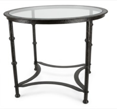 Mesa de forja redonda con soporte