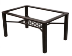 Mesa de forja de pata cuadrada ancha y rejilla