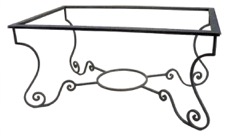 Mesa de forja de patas con doble adorno curvado