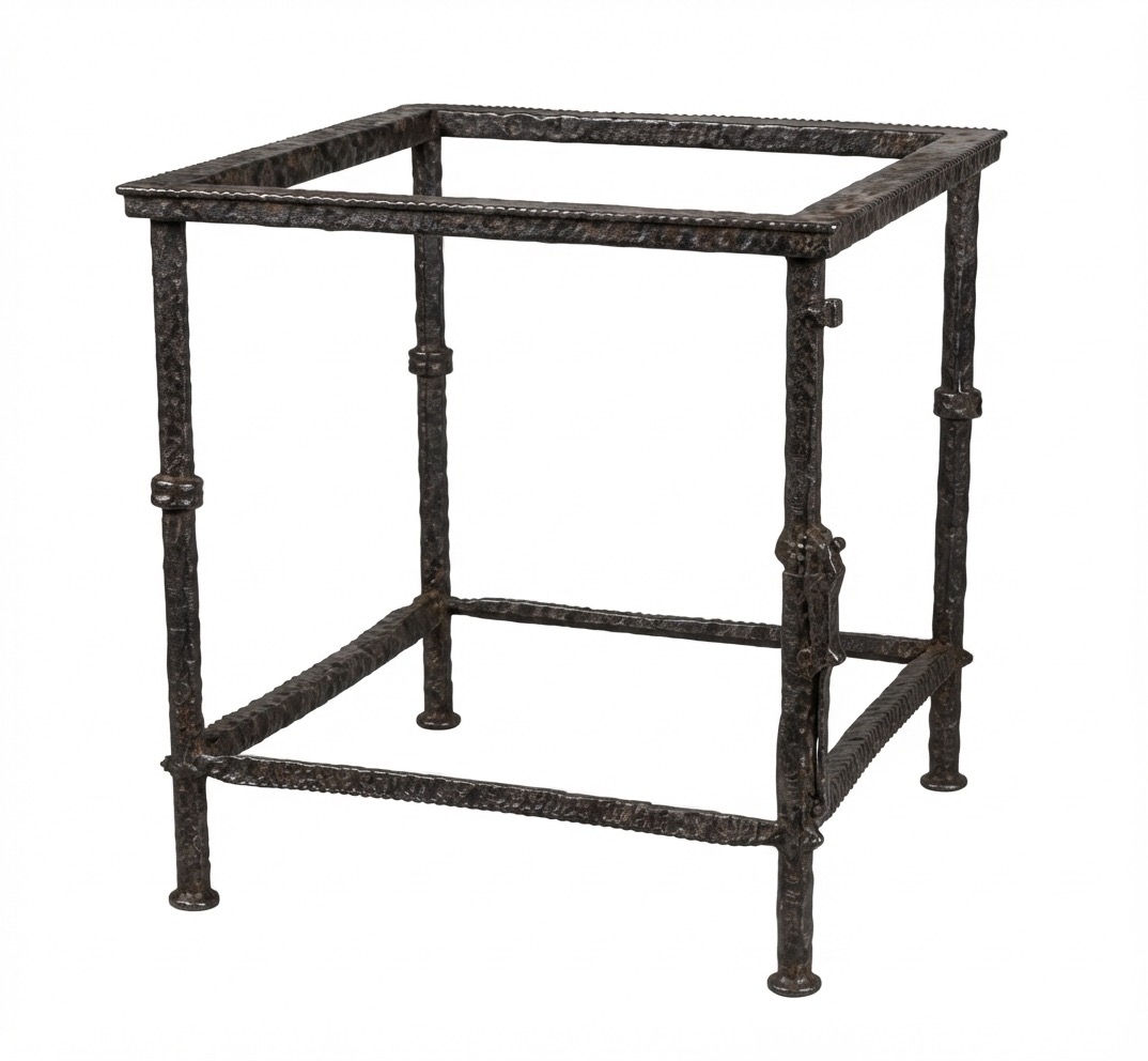 M418 Mesa consola de forja de patas redondas y soporte
