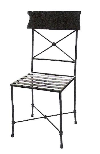 Silla de forja con remate curvo y cruz de San Andrés (S209)