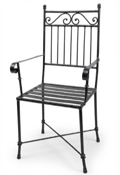 Silla de forja con brazos y doble voluta (S212)