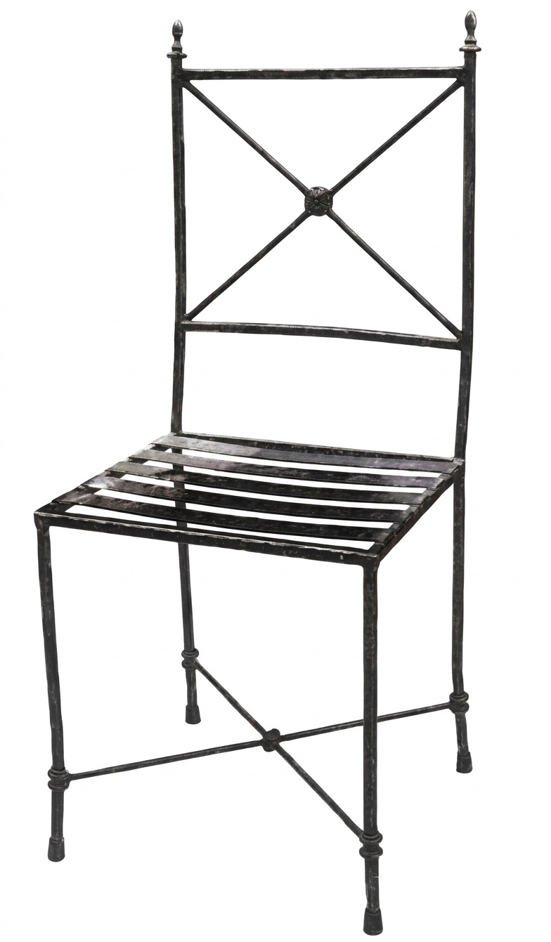 Silla de forja con cruz de San Andrés y roseta (S211)
