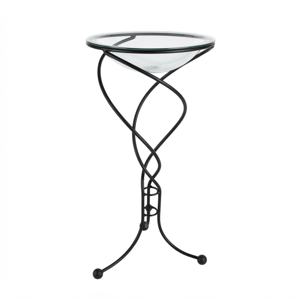 Cenicero de forja artesanal en elegante espiral