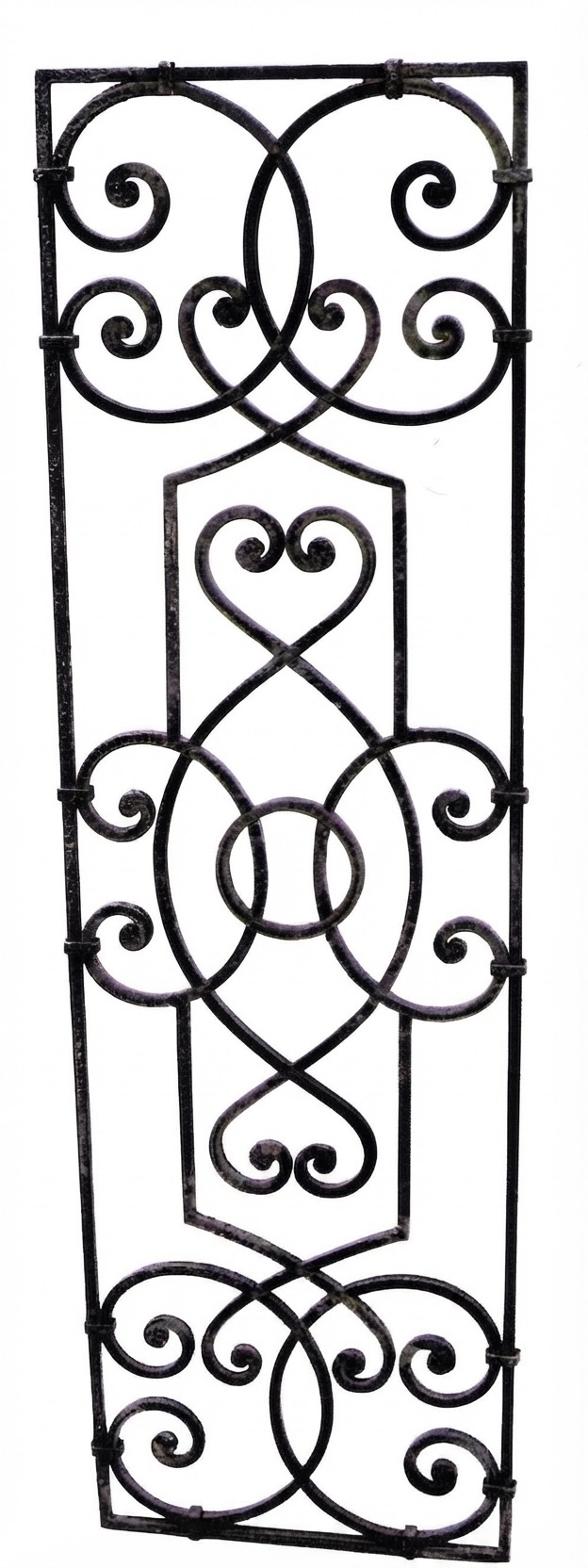 Panel decorativo de forja con corazón y volutas (V011)