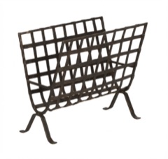 Cesta de forja con malla de rombos y patas curvas (R-404)